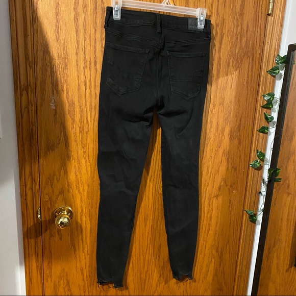 American Eagle Black Ripped Skinny Jeans - Picture 2 of 5